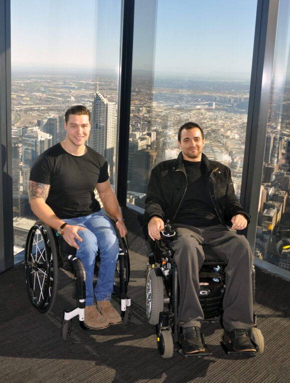 Two attendees at the Eureka Skydeck Accessibility Weekend