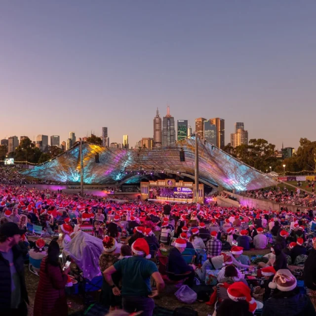 A Christmas Eve tradition, just moments away. ✨
@VisionAustralia’s 88th @CarolsByCandlelight_Aus returns to the Sidney Myer Music Bowl tomorrow, 24 December — just a short stroll from Melbourne Skydeck.

This much-loved festive event brings together candlelight, carols and performances from some of Australia’s most loved artists, while supporting Vision Australia’s children’s services — empowering kids with low vision and their families to shine. 

Take in the city from above, then head down to be part of a truly special Melbourne tradition. 🫶

📸 @artscentremelbourne 

#CarolsByCandlelight #ChristmasInMelbourne #SidneyMyerMusicBowl #ChristmasEve #visionAustralia