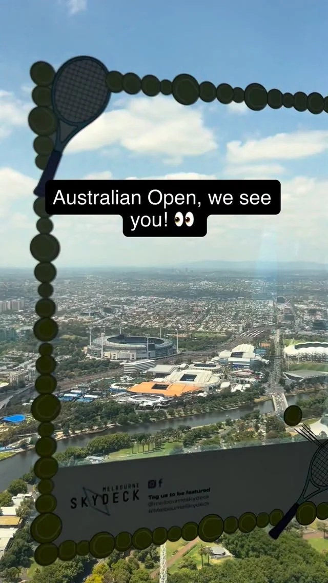 🎾✨ No better place to start or finish your day at the Australian Open than at @melbourneskydeck!
Take in sweeping city views all the way down to Rod Laver Arena, watch the buzz of the AO, and soak up Melbourne’s summer energy from the top of the city. 🏙️☀️
Whether you’re heading to the courts or celebrating a day of tennis, Skydeck puts you at the heart of the action.
📸 Don’t just watch — experience it from above! 

#MelbourneSkydeck #AustralianOpen #Observationdeck #Melbourne #WhatsonMelb