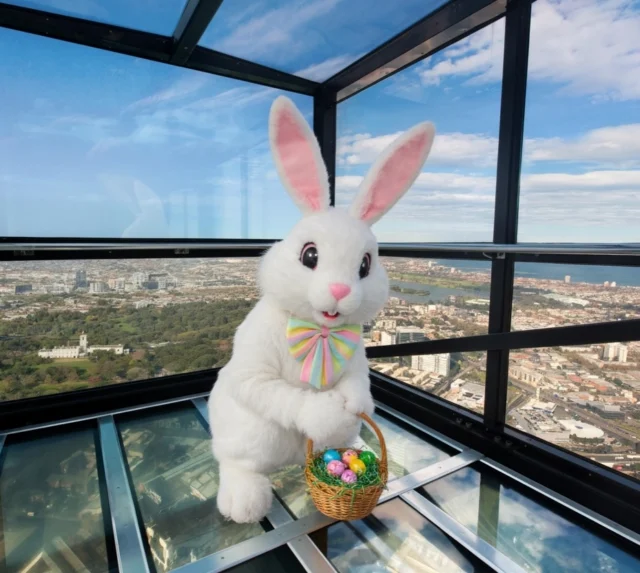 We are open for sky high fun all Easter weekend! 🐰🌆

The cheeky Easter Bunny has taken things to the next level at Melbourne Skydeck… and the view is egg-stra special from up here.

From The Edge, it’s all smiles, sweeping skyline views and just the right amount of Easter mischief. 🥚✨

Celebrate Easter above it all — because everything’s better at the top. 🙌

Wishing everyone a happy, safe and joy-filled Easter weekend.

#MelbourneSkydeck #melbourne #whatsonmelbourne #easter #happyeaster