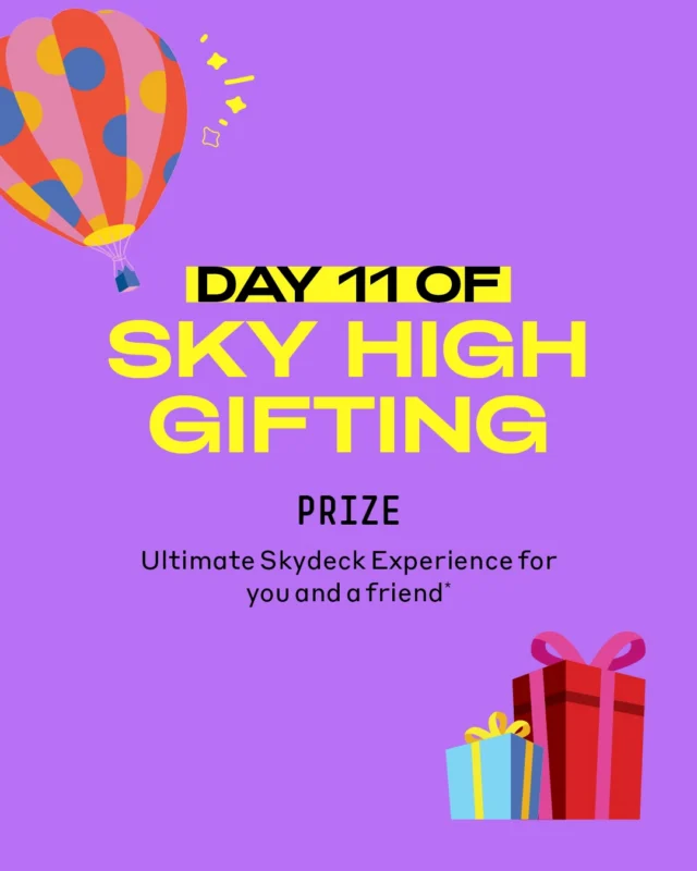 🎄 12 Days of Sky-High Gifting – DAY 11 ✨
@melbourneskydeck x @89_eureka

🌟 On the eleventh day of Christmas in July in the sky... Melbourne Skydeck gave to me... the chance to WIN the ultimate Skydeck adventure for two! ✨

🎁 DAY 11 PRIZE
Ultimate Skydeck Experience for you and a friend*, valued at $130. Enjoy General Admission, the immersive Voyager Theatre VR experience, step out into The Edge, and top it all off with a $5 voucher for Bar 88. It’s the ultimate way to experience Melbourne from 300 metres above the city. 

To enter to win today’s prize:
1️⃣ Follow @melbourneskydeck and @89_eureka on Instagram or Facebook (whichever platform you’re entering from).
2️⃣ Tag a friend in the comments below (multiple entries welcome – one tag per comment).
3️⃣ Like this post.

Good luck! 🍾✨

Twelve winners will be drawn at random at the end of the promotion, with one winner selected for each of the 12 prizes.

To be eligible, enter on the prize post for the specific day you’d like to win, as entries only apply to that day’s prize. Entries are open across both Instagram and Facebook for both Melbourne Skydeck and Eureka 89.

For full Terms & Conditions, visit: https://www.melbourneskydeck.com.au/competition-terms-and-conditions/

Prize includes the Ultimate Skydeck Experience for you and a friend, including General Admission, Voyager Theatre VR experience, The Edge and a $5 Bar 88 voucher for each guest. 

#melbourneskydeck #eureka89 #ChristmasInJuly #melbournegiveaway #giveawaymelbourne