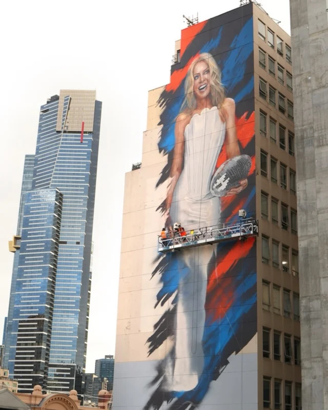 Have you spotted the incredible 13-storey @KylieMinogue mural by @adnate and @juddyroller? 👀✨

Created for the @afl Grand Final, the spectacular artwork has transformed the wall opposite Flinders Street Station, with Kylie now looking across Melbourne towards the MCG - perfectly timed for the city’s biggest weekend of the year.

Conceptualised by @juddyroller and painted by acclaimed artist @adnate, the mural was brought to life in just seven days. 

📍 Find it at 238–242 Flinders Street, just a short stroll from Melbourne Skydeck - you might even spot us in this photo. 👀

Heading to Melbourne for the school holidays or AFL Grand Final weekend? Add this to your city hit list, then head up to Level 88 for a whole new perspective of Melbourne. 🙌

📸 @hosmotofoto